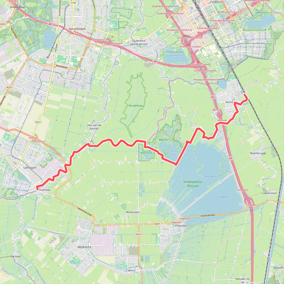 Uithoorn (Amstelbrug) - Abcoude · Waterliniepad etappe 7