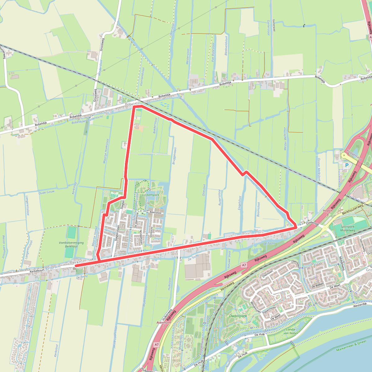 Slimtochtroute (groen)