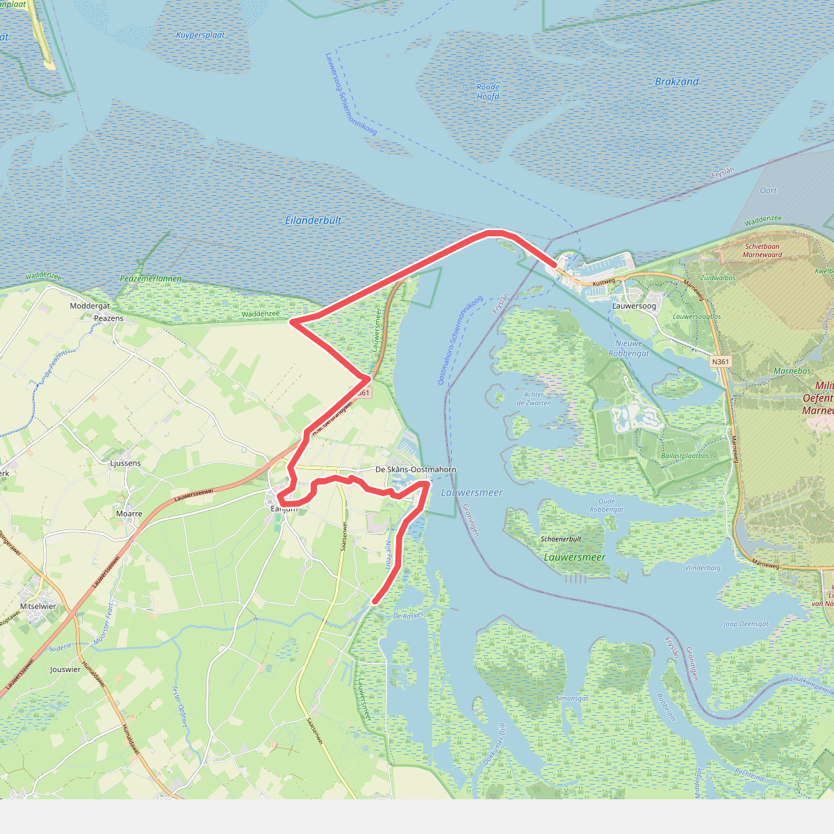 Lauwersoog - Iezumasyl · Friese Woudenpad etappe 1
