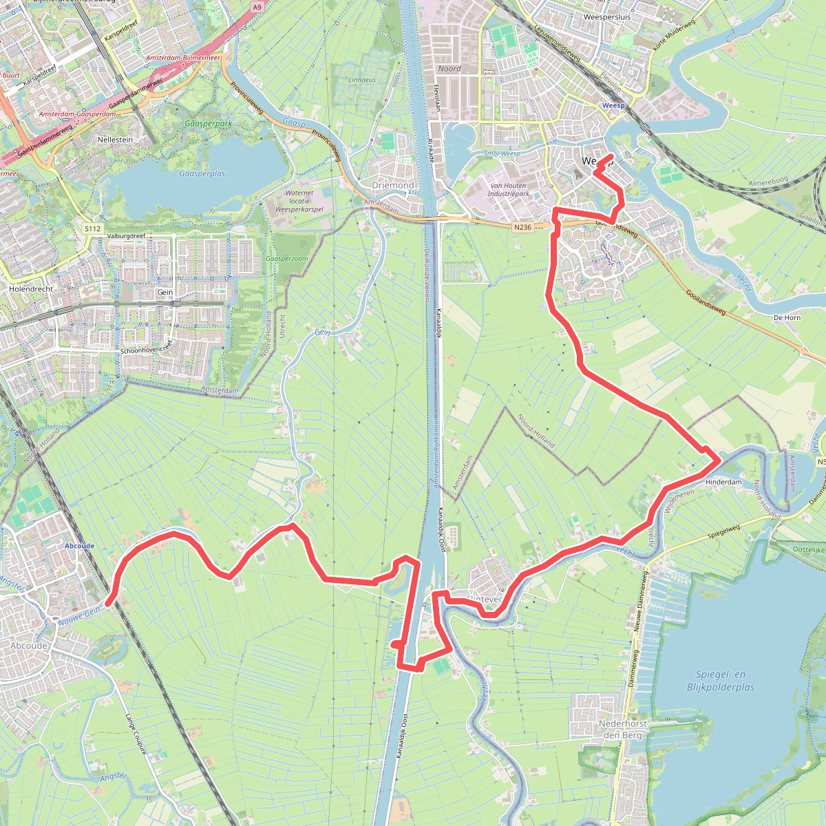 Abcoude - Weesp · Waterliniepad etappe 8