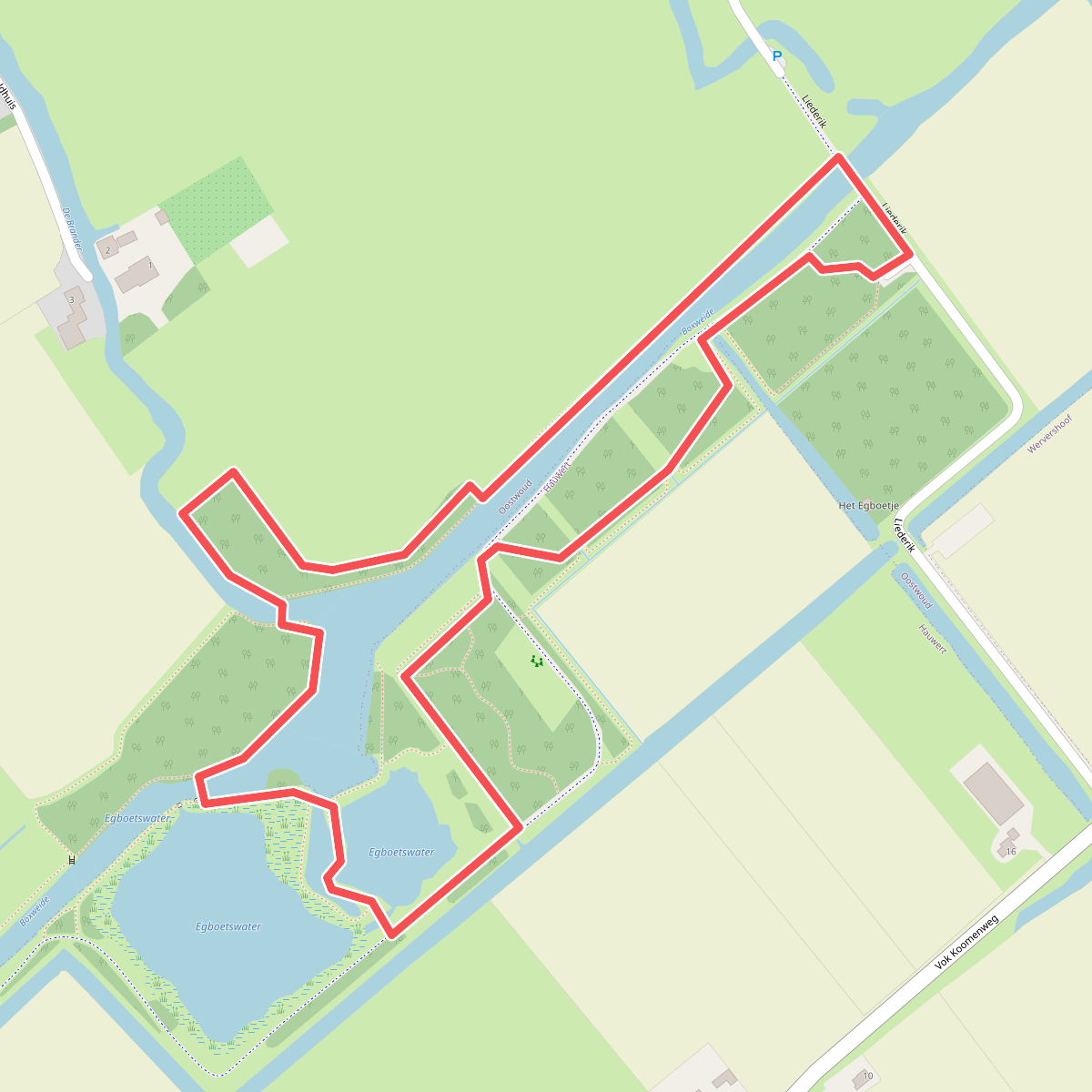 Liederikroute (rood)