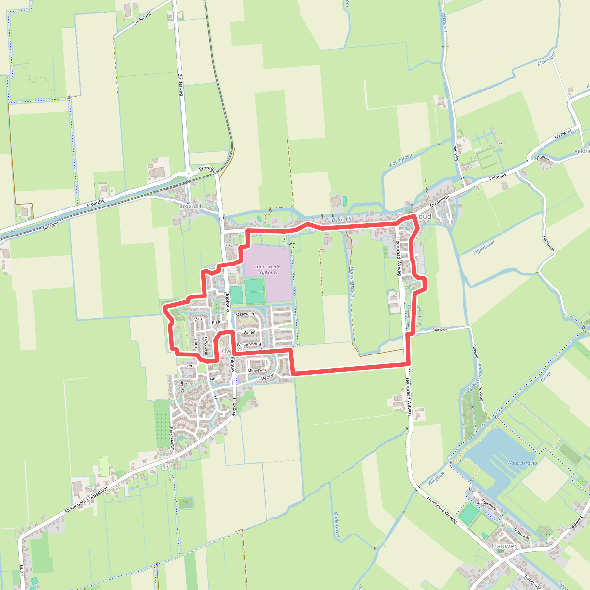 Woudenroute (rood)