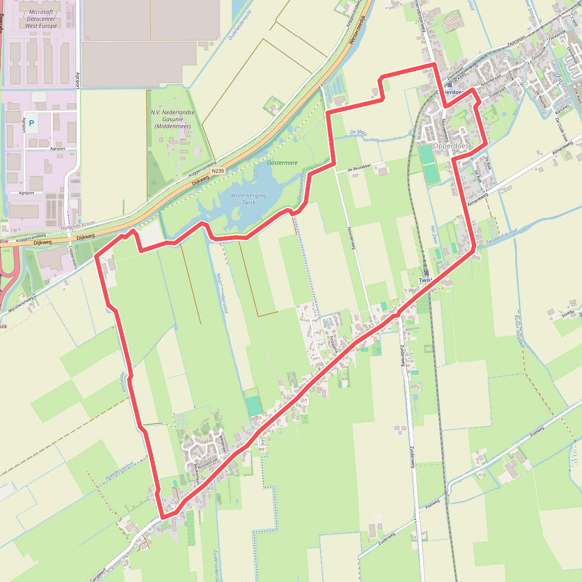 Oostermareroute (groen)