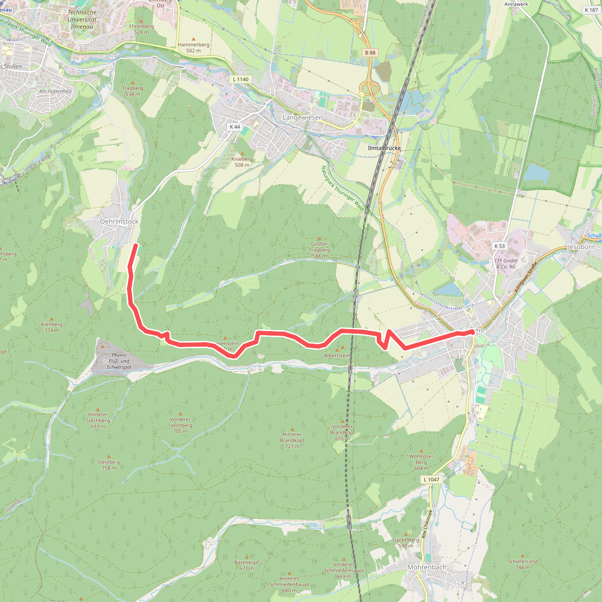 Ameisenweg nach Oehrenstock
