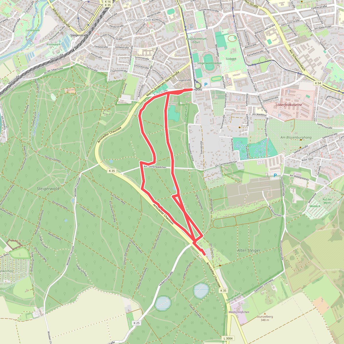 Erfurter Steigerwald: Rundwanderweg 4,5km