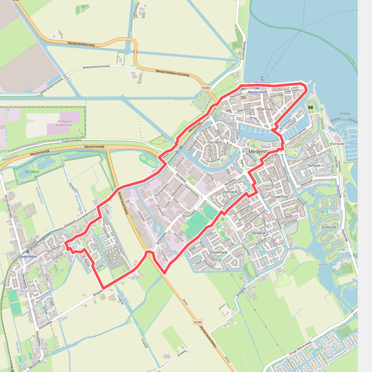 Opperdoesroute (blauw, vanaf voorjaar 2024 gemarkeerd)