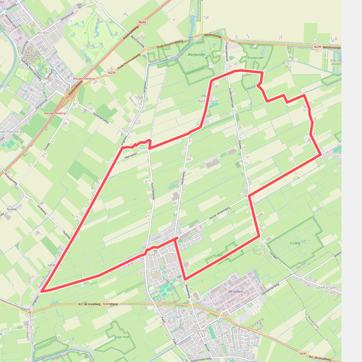 Langereisroute (blauw)