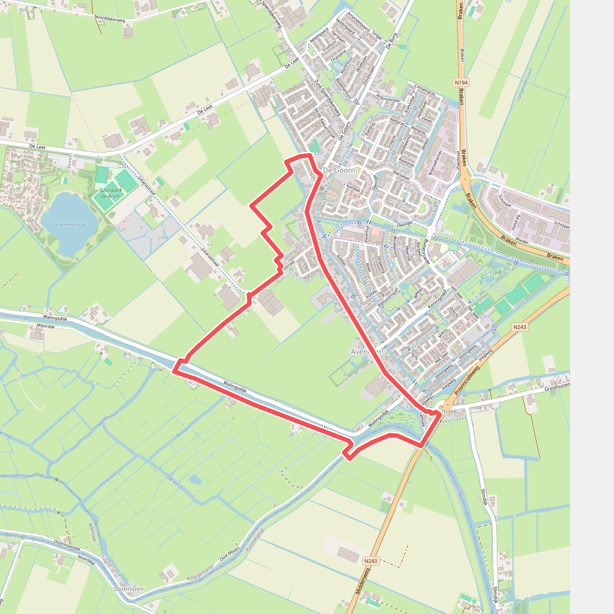 Banpaalroute (blauw)