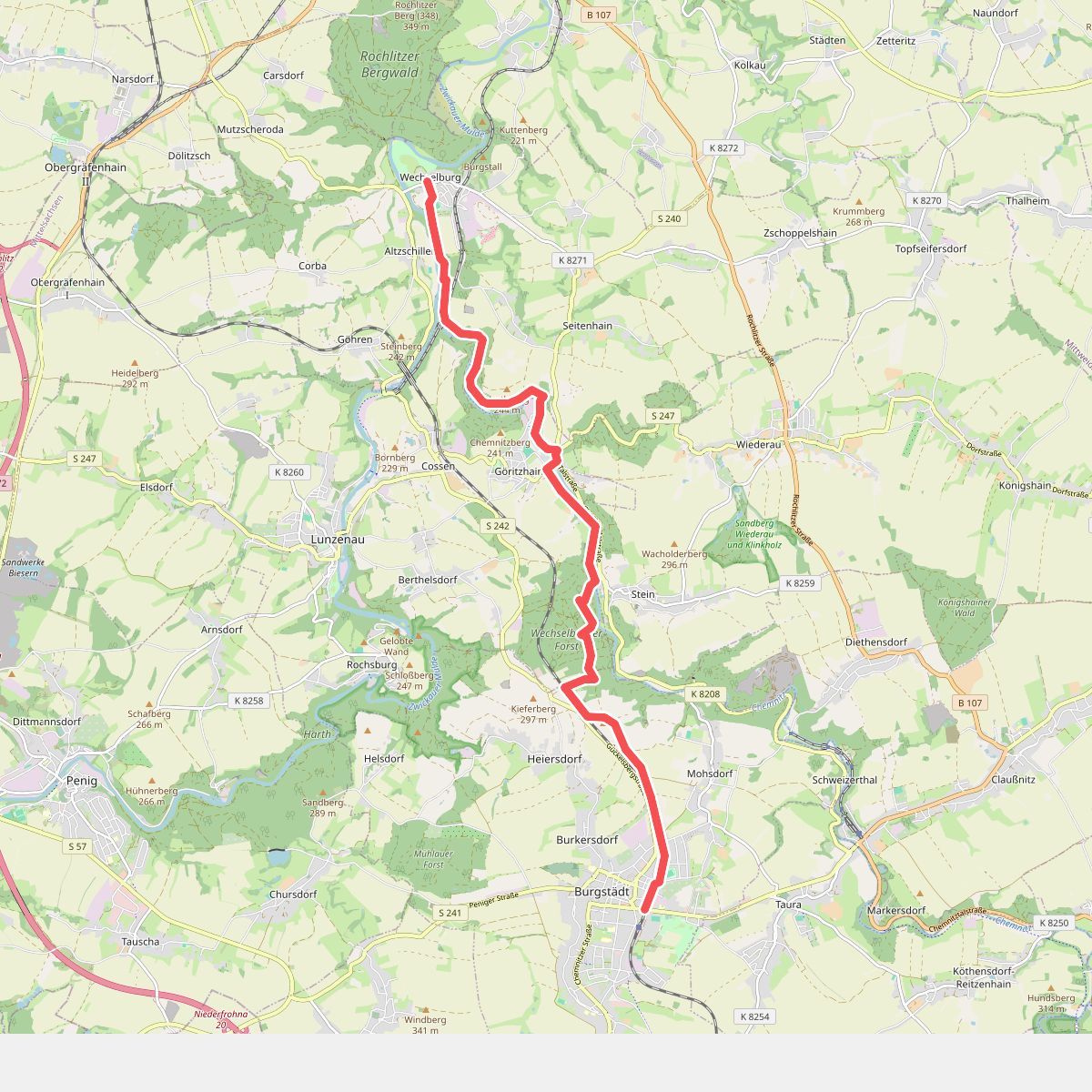 Chemnitztalweg Burgstädt – Wechselburg