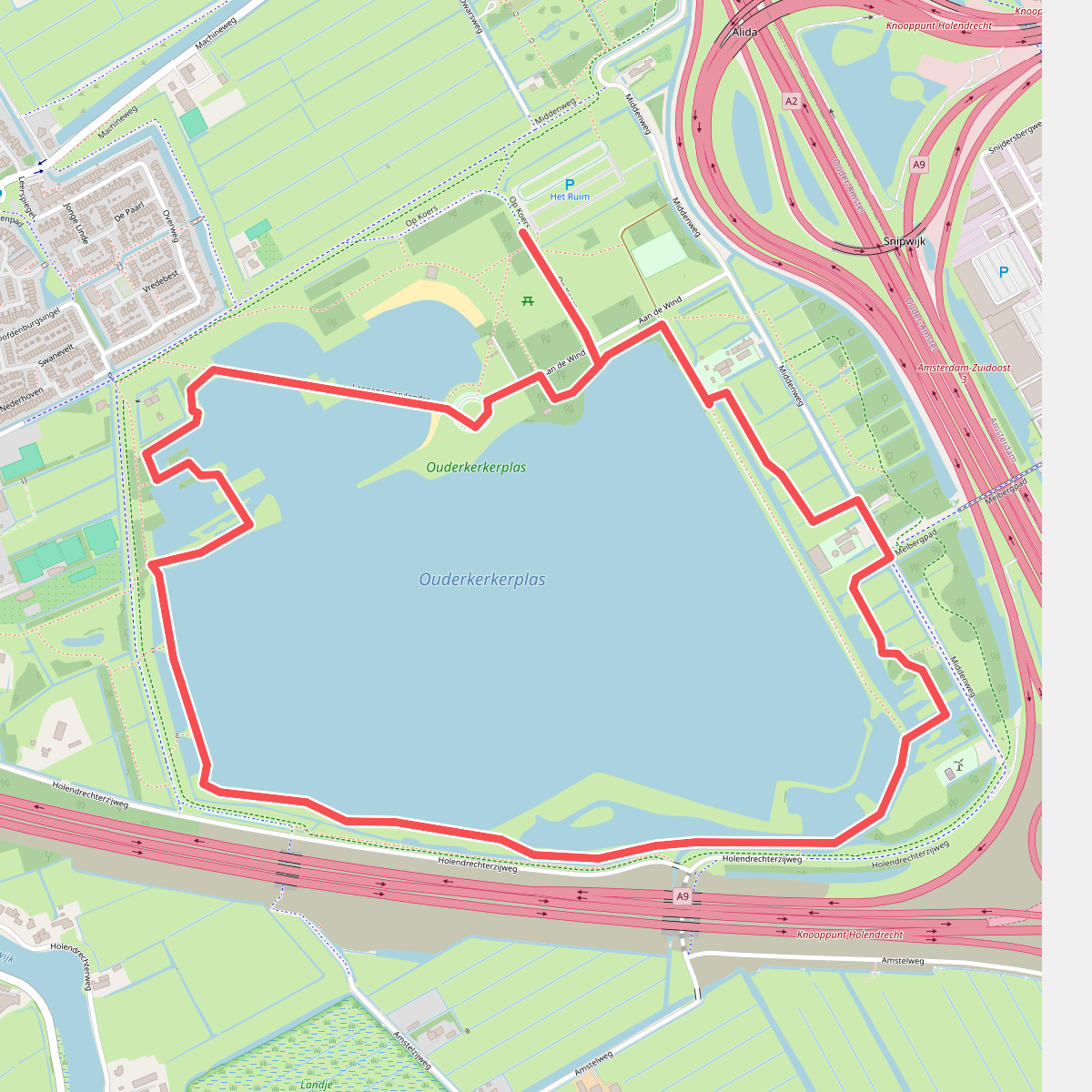 Rondom de Plas (paars)