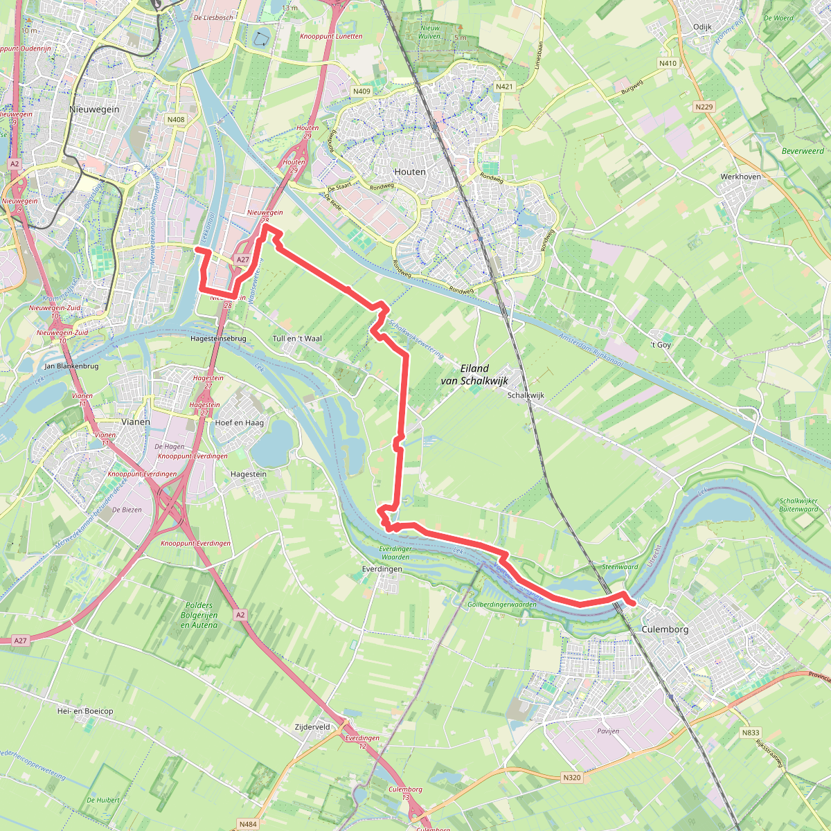 Nieuwegein, PR. Beatrixsluis - Culemborg · Waterliniepad etappe 15