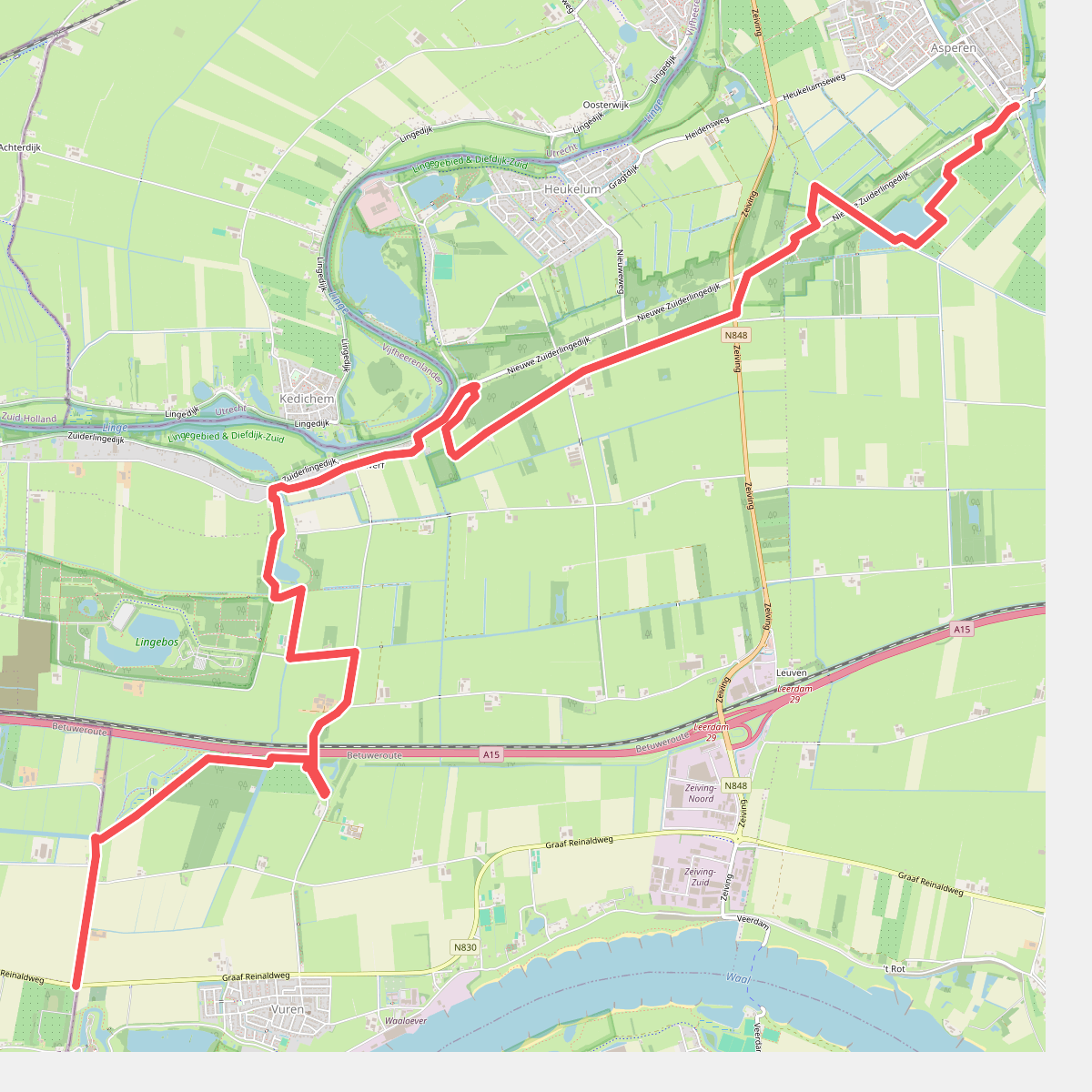 Asperen - Fort Vuren · Waterliniepad etappe 17