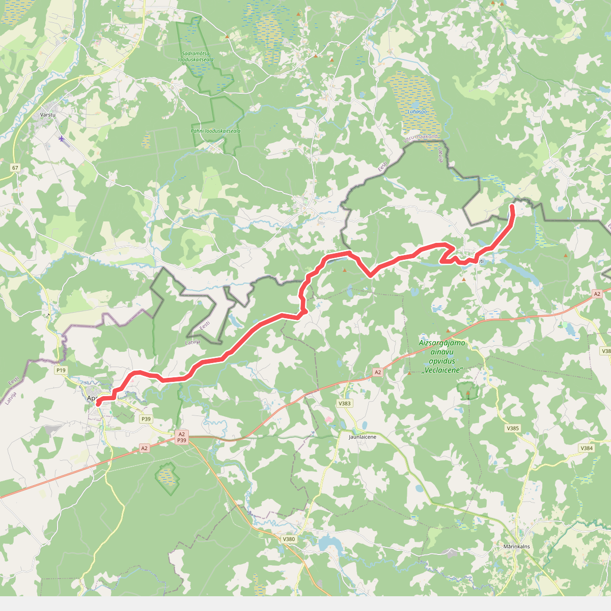 E11 section 15: Ape – Paganamaa – Korneti – Latvijas/Igaunijas robeža