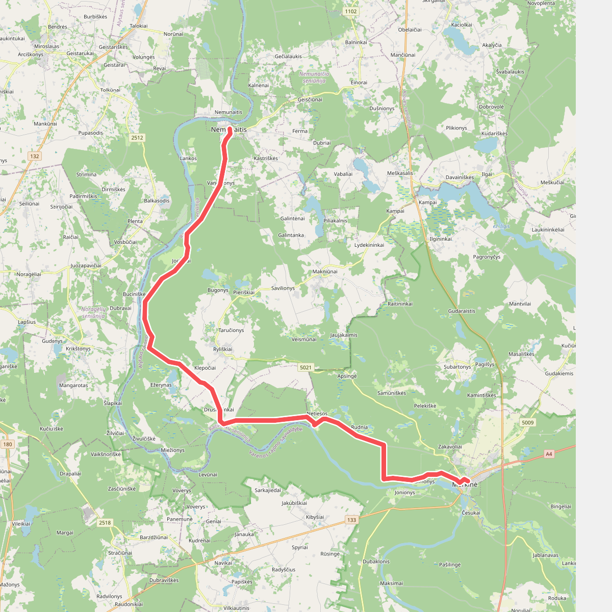 E11 section 56: Merkinė – Nemunaitis