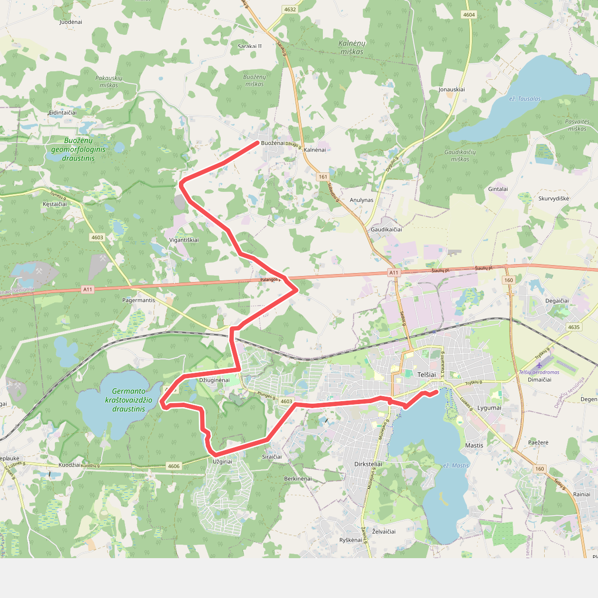 E11 section 79: Telšiai – Buožėnai