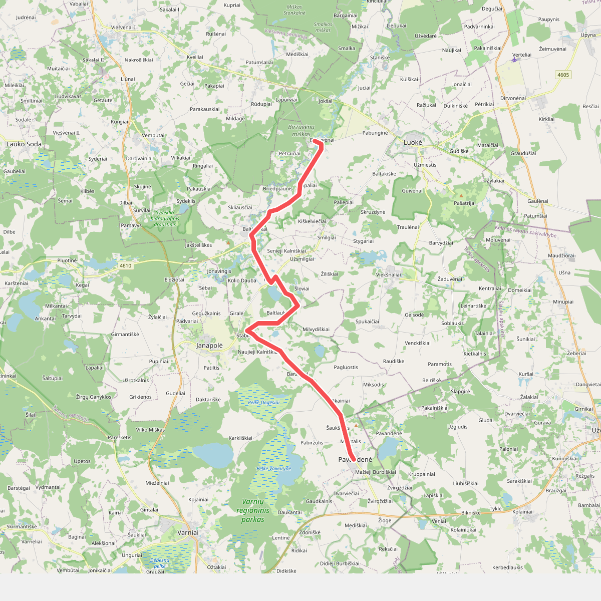 E11 section 77: Pavandenė – Biržuvėnai