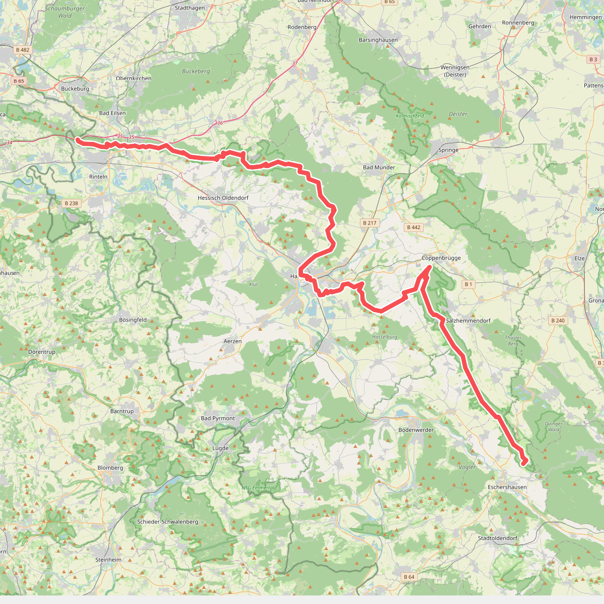Europäischer Fernwanderweg E11, Niedersachsen (M)