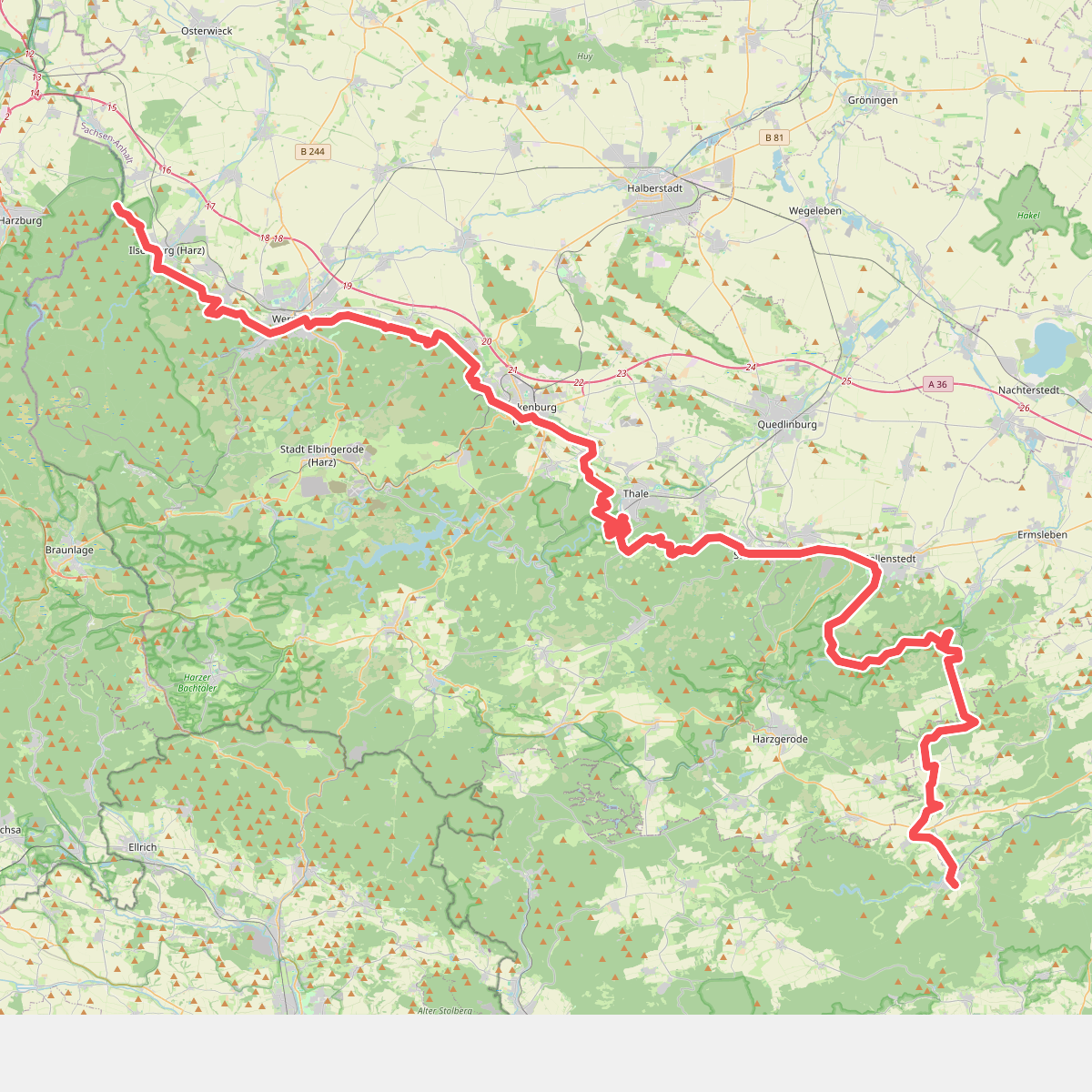 Europäischer Fernwanderweg E11, Sachsen-Anhalt (W)