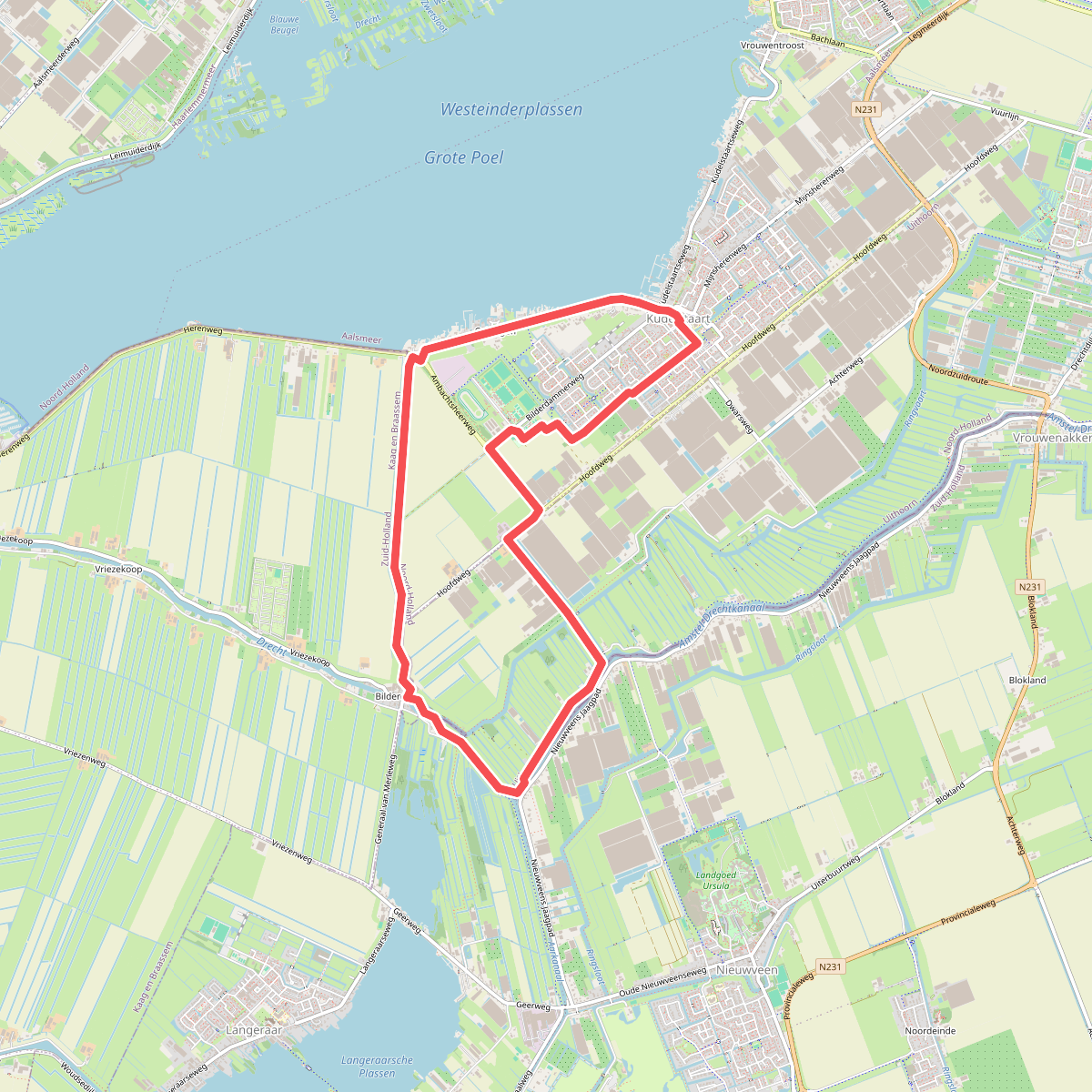 Landscheidingspad (oranje)