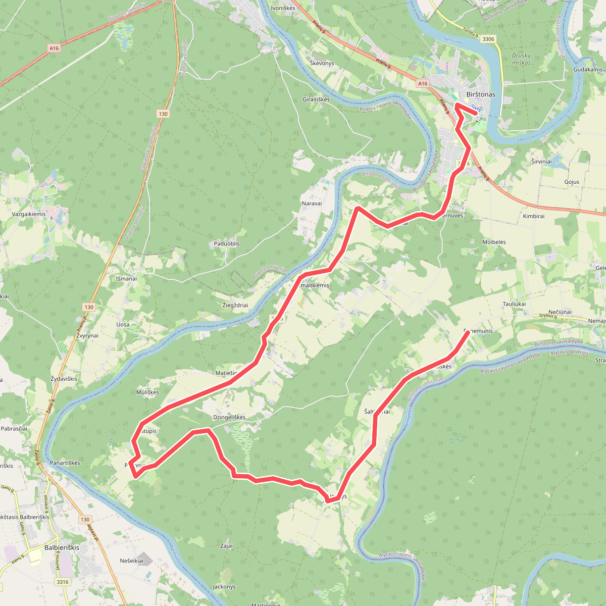 E11 section 59: Panemunis – Birštonas
