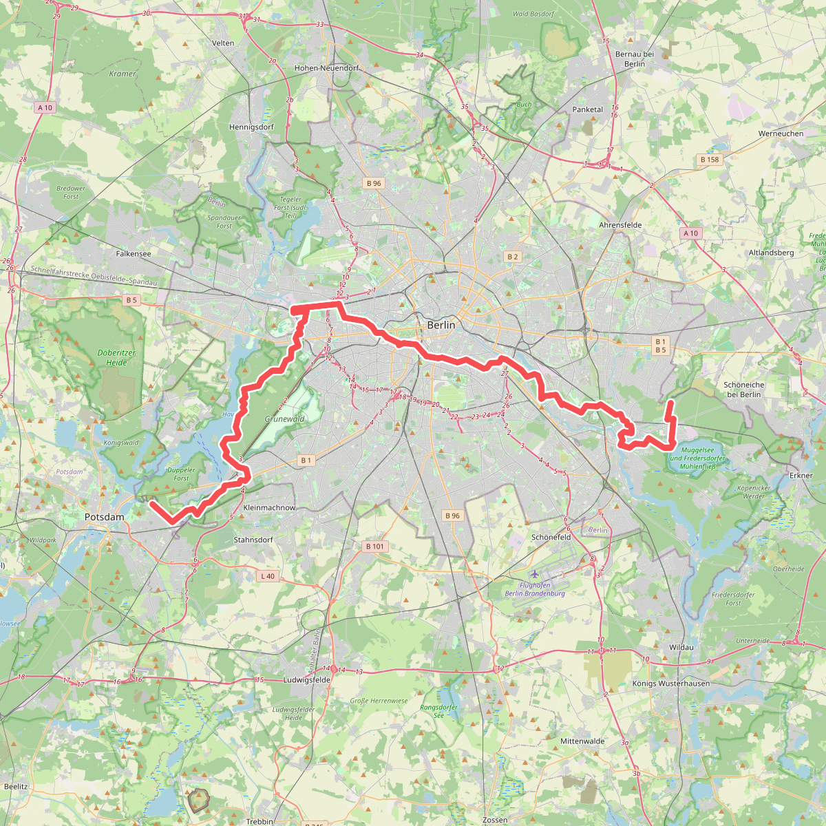 Europäischer Fernwanderweg E11, Berlin