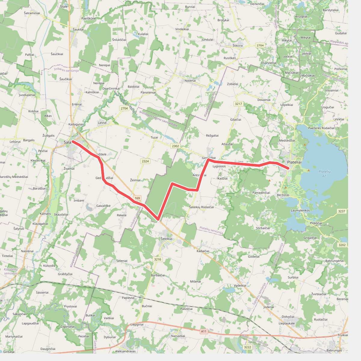 E11 section 84: Plateliai – Salantai