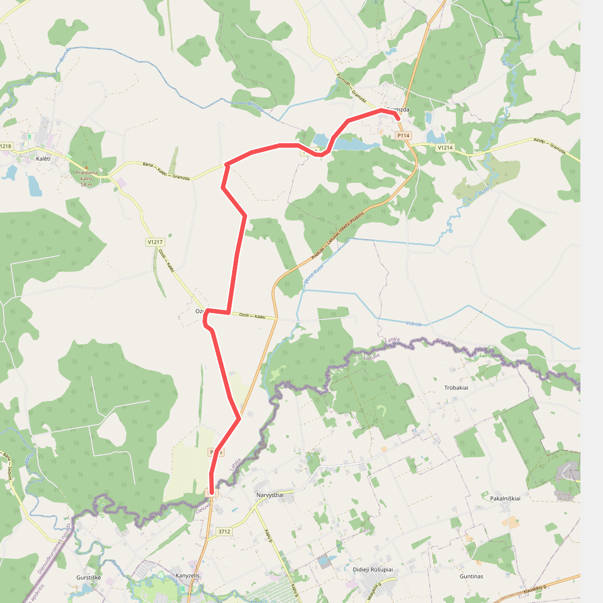 E11 section 87: Lithuanian/Latvian border – Gramzda