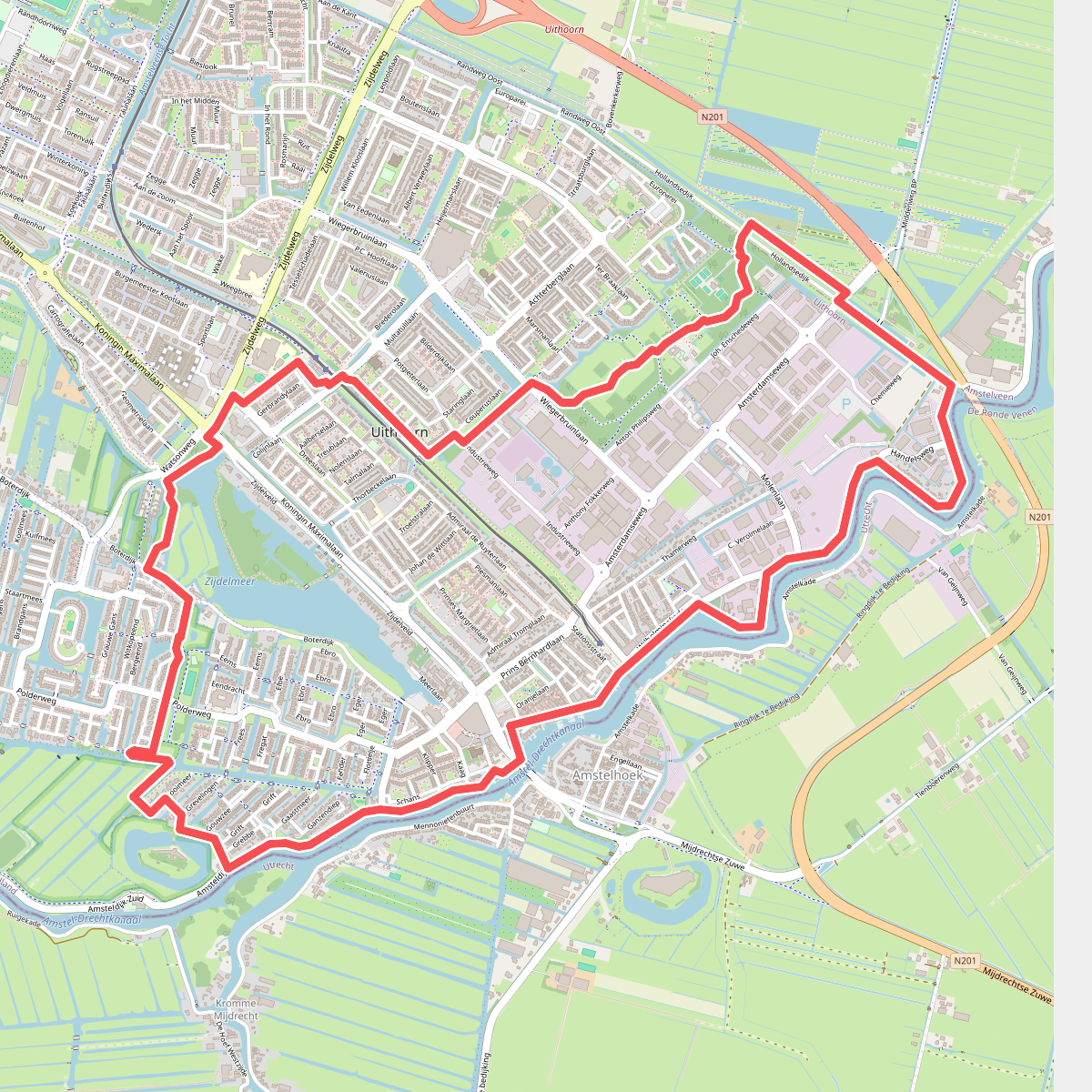 Amsteldijkroute (rood)