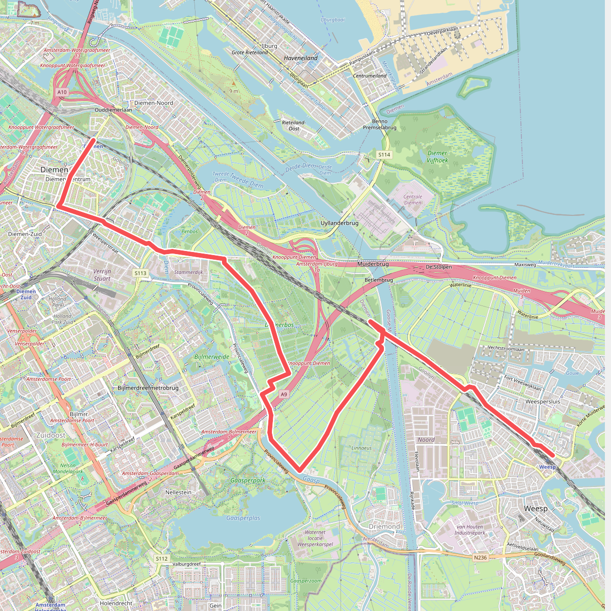 Station Diemen - Station Weesp · Westerborkpad etappe 2
