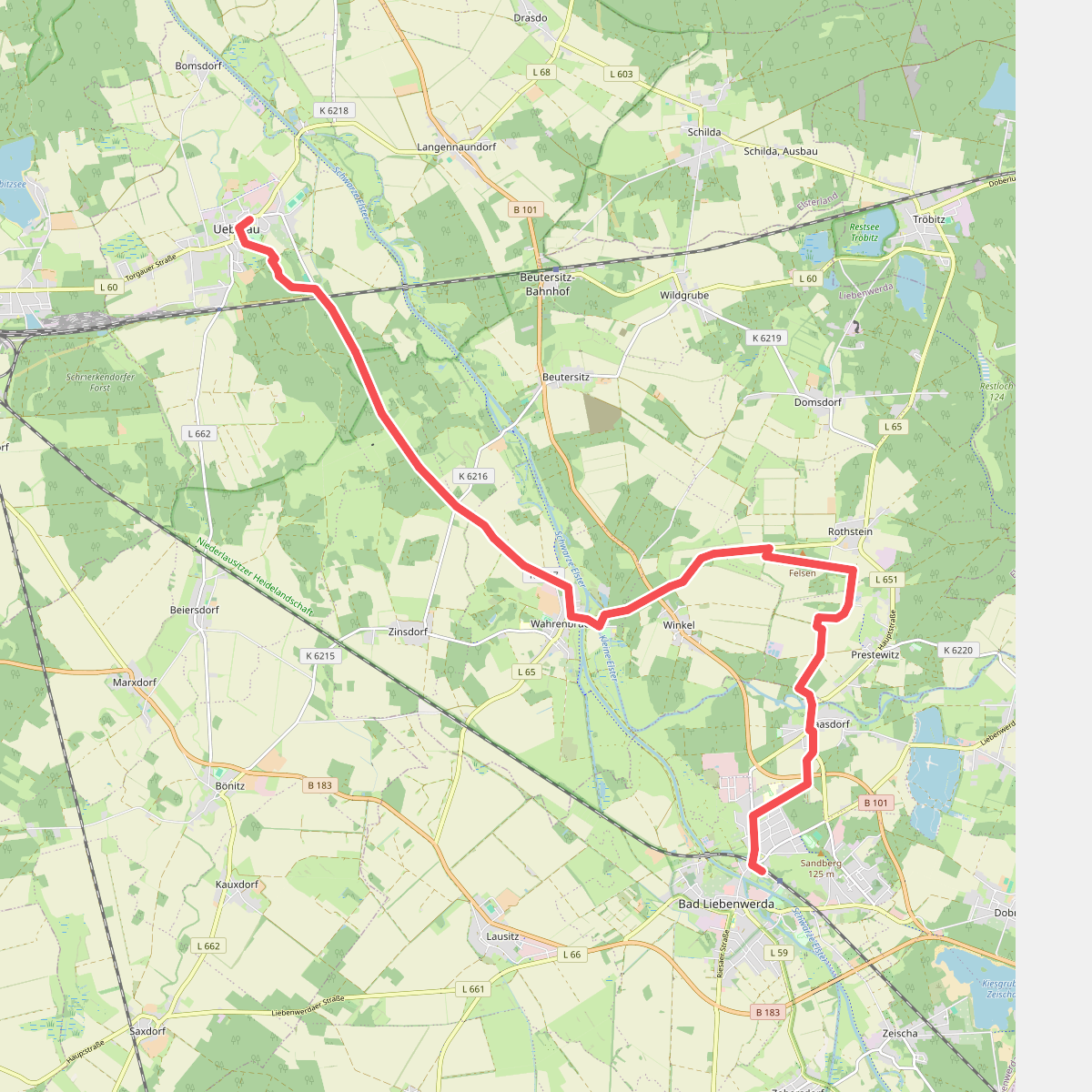 Wanderweg Uebigau - Bad Liebenwerda