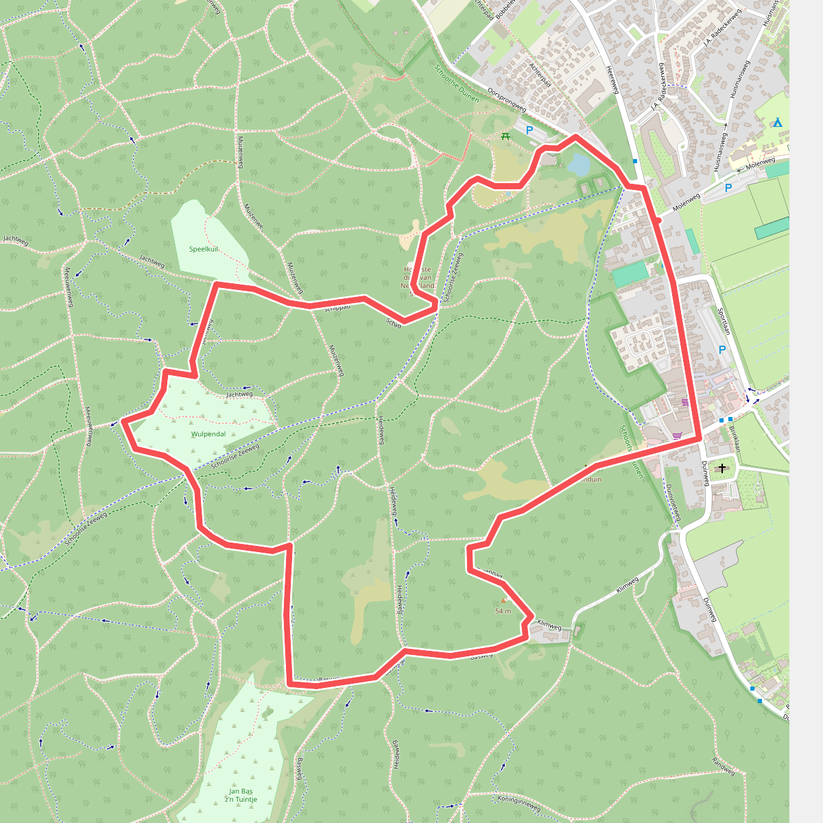 Duin en Dorproute (geel)