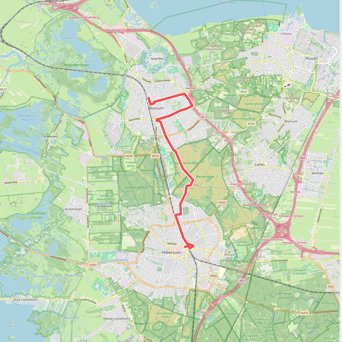 Station Naarden-Bussum - Station Hilversum · Westerborkpad etappe 5
