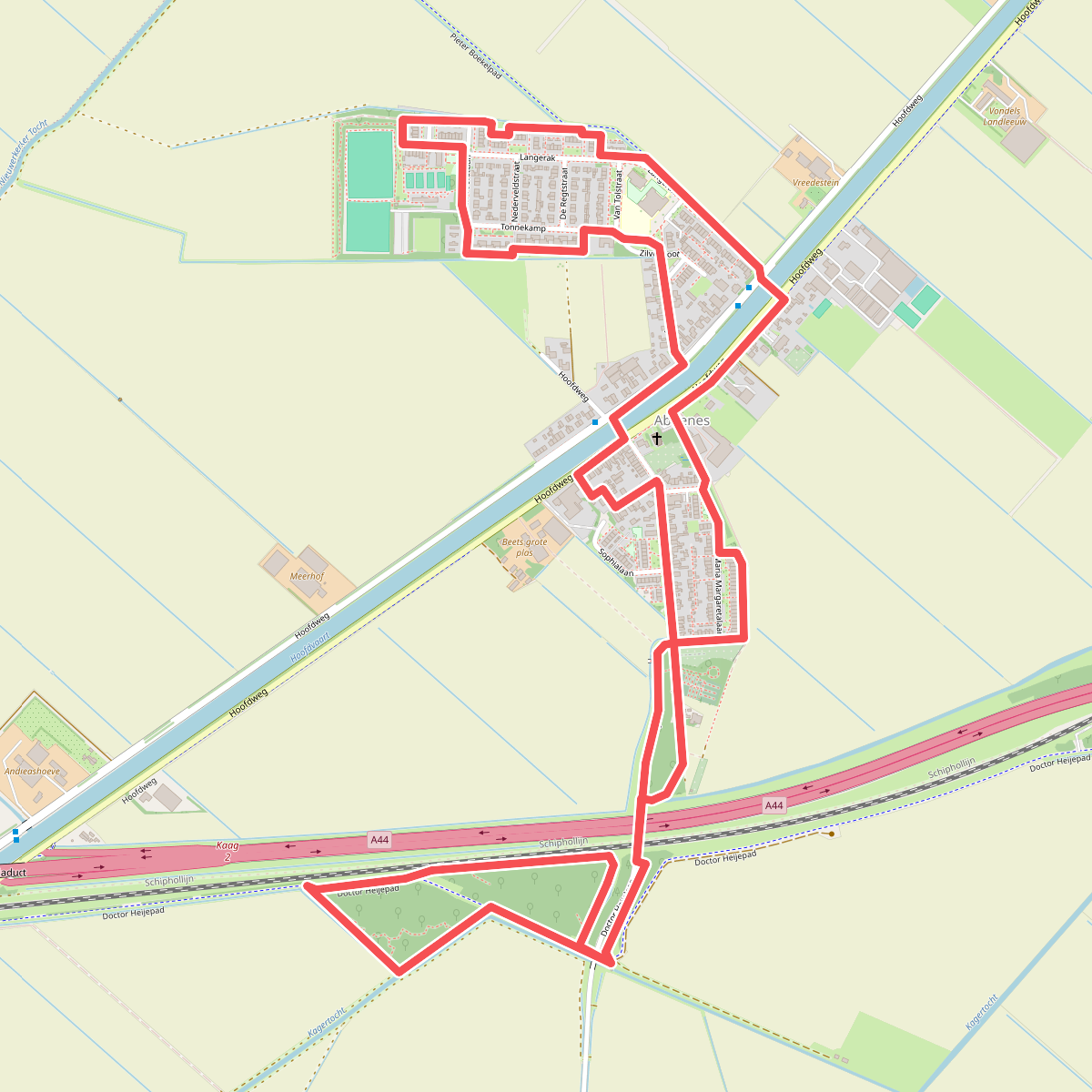 Eilandroute (paars)