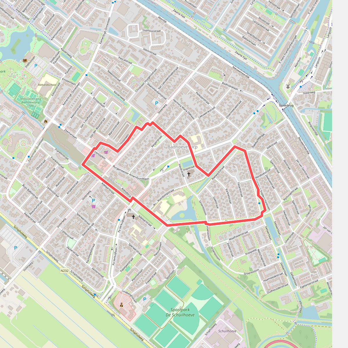 Ommetje Vierbuizenmeer (rood)