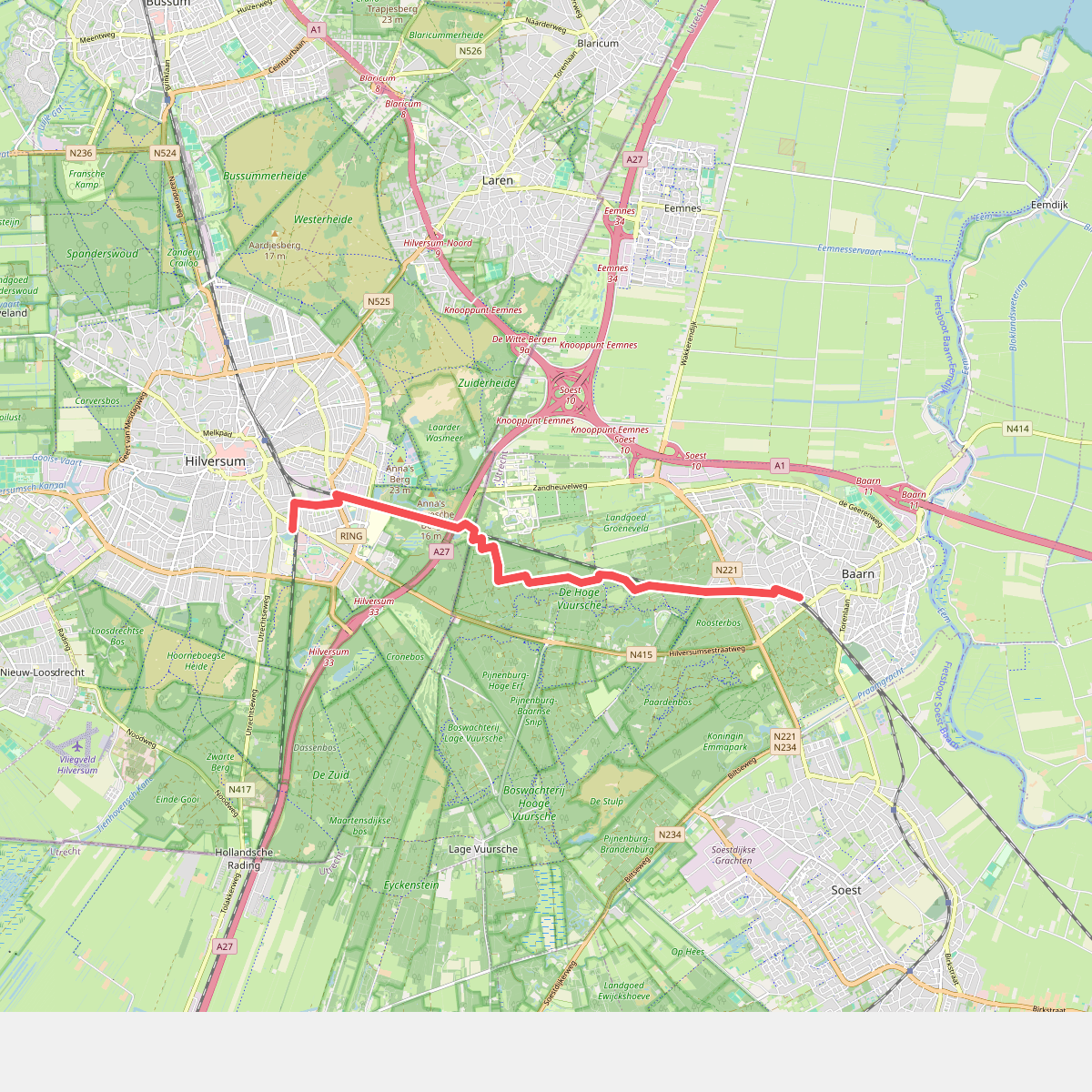 Station Hilversum Sportpark - Station Baarn · Westerborkpad etappe 7