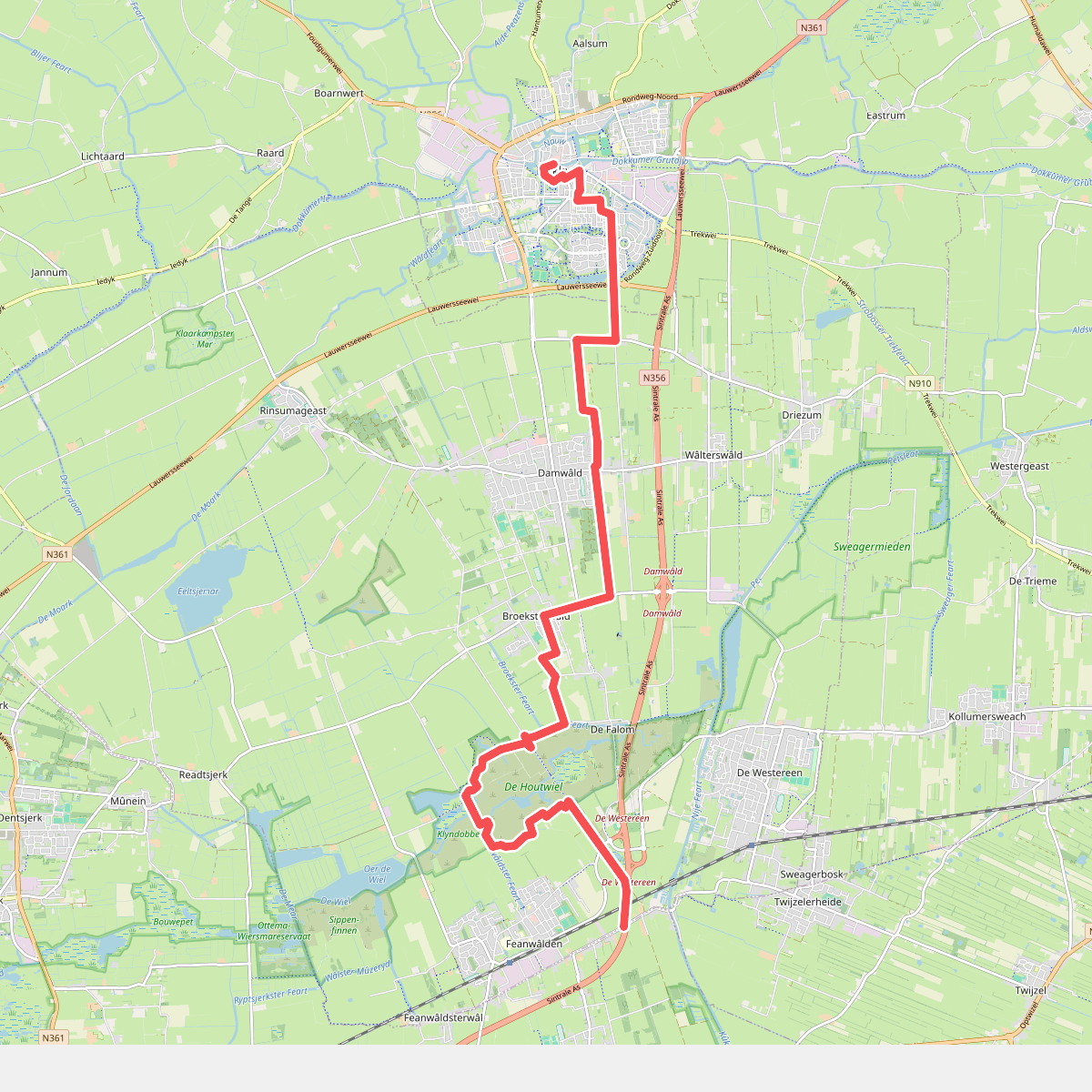 Dokkum Diepswal - Kûkherne · Friese Woudenpad etappe 3
