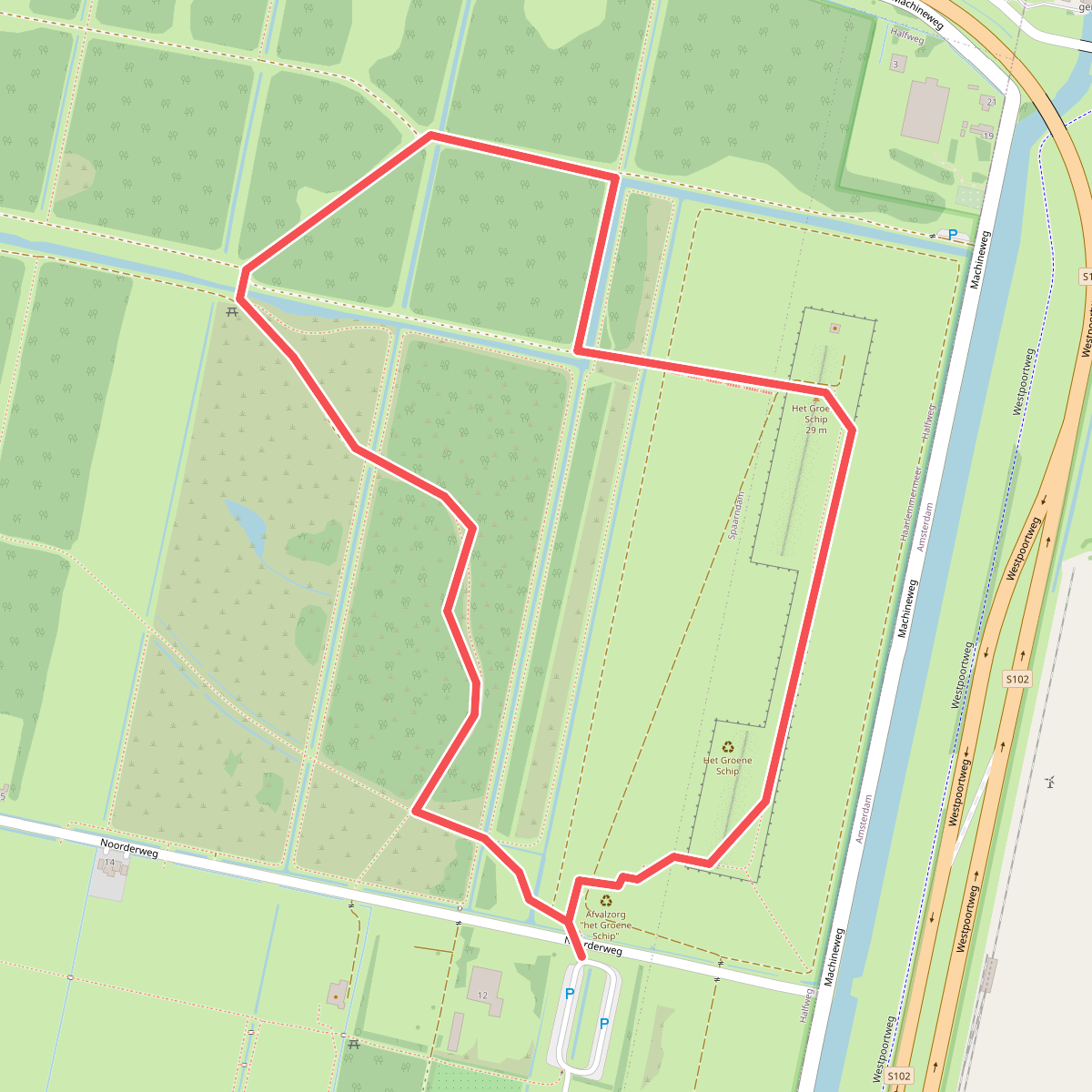 Ommetje Groene Schip (rood)