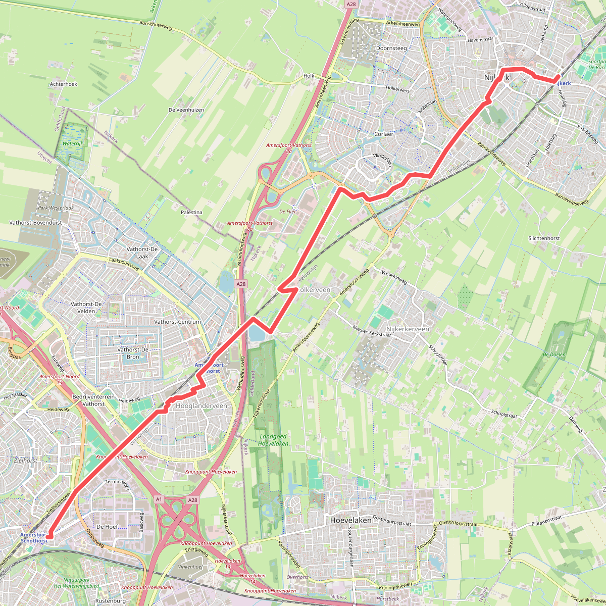 Station Amersfoort Schothorst - Station Nijkerk · Westerborkpad etappe 10