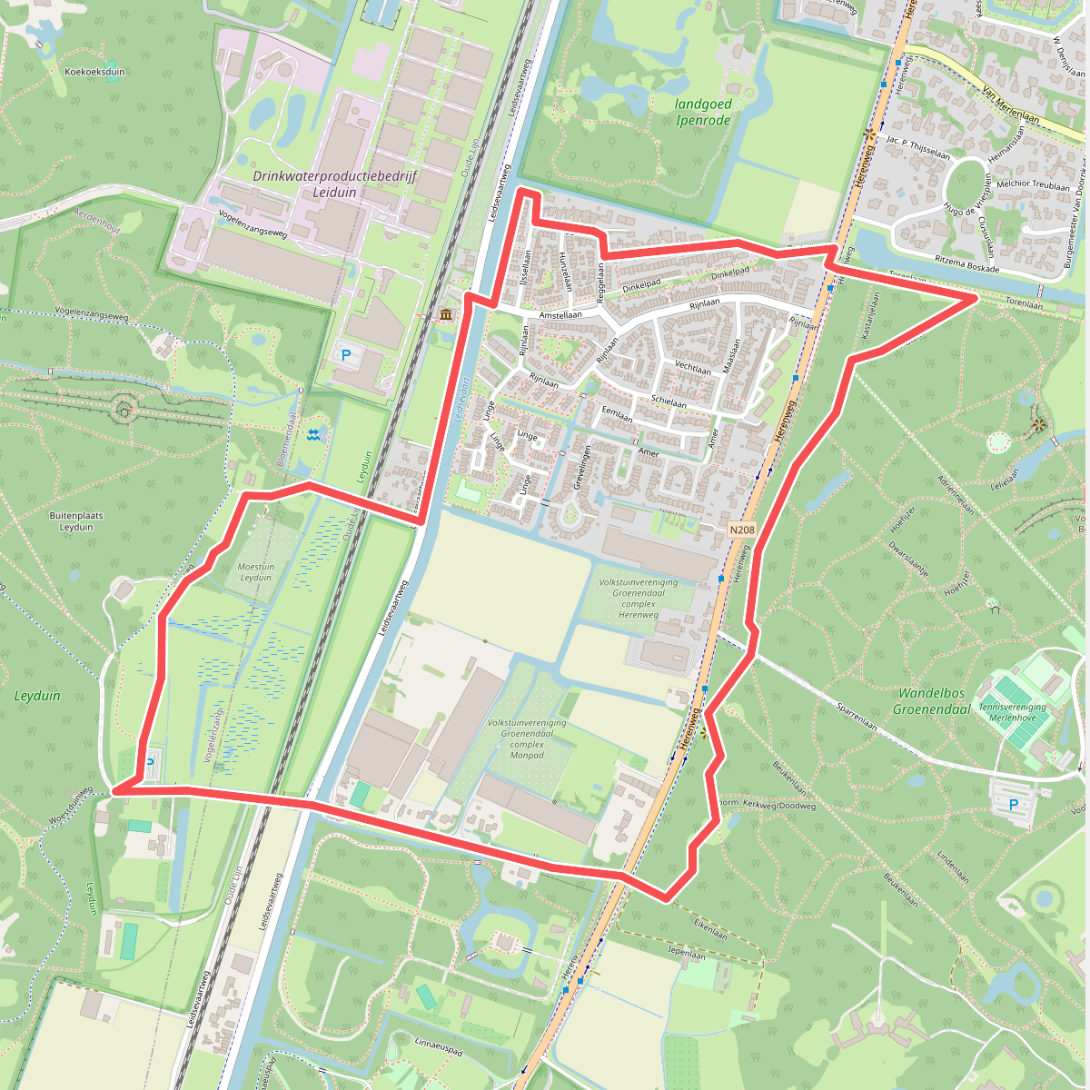 Manpadsroute (blauw) 