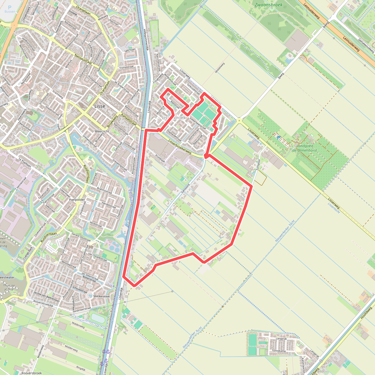 Lisserbroekroute (groen) 