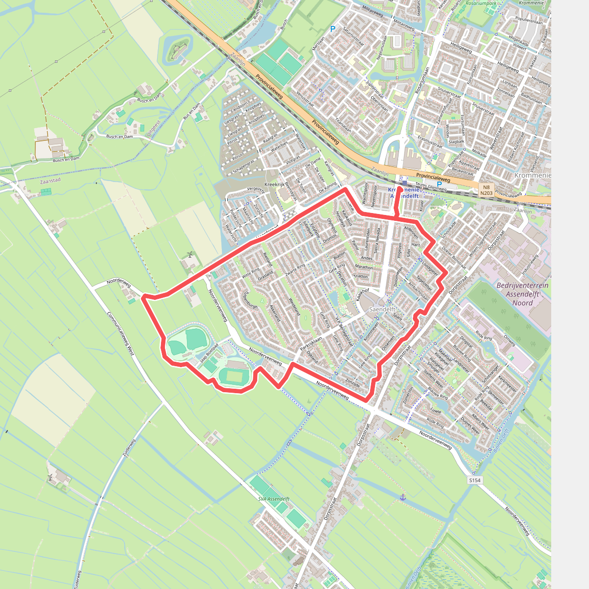 Omzoomwandeling (geel)