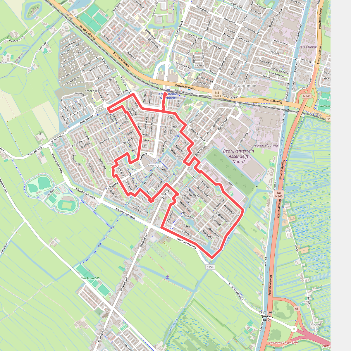 Binnen Delftroute (blauw)