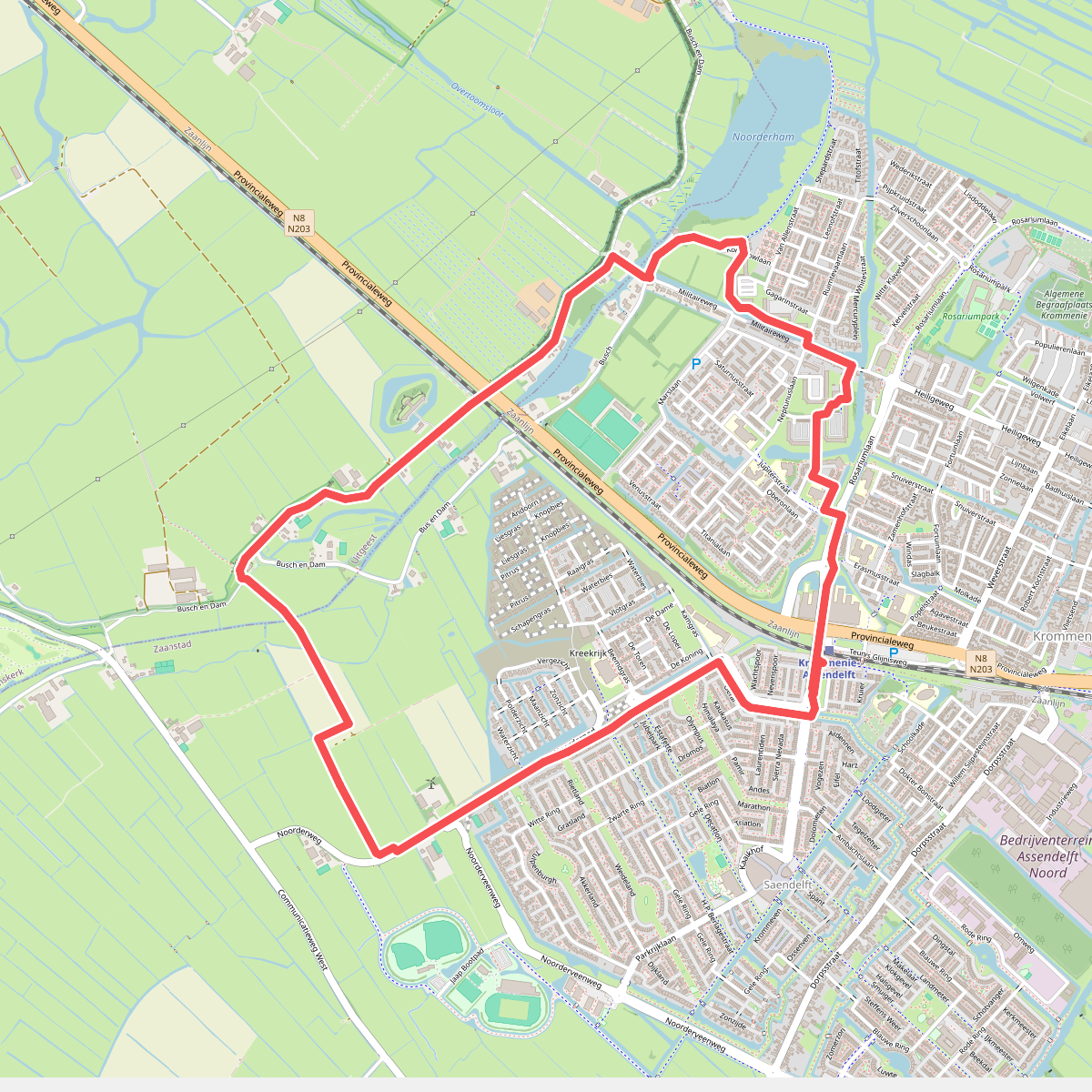 Busch en Damroute (oranje)