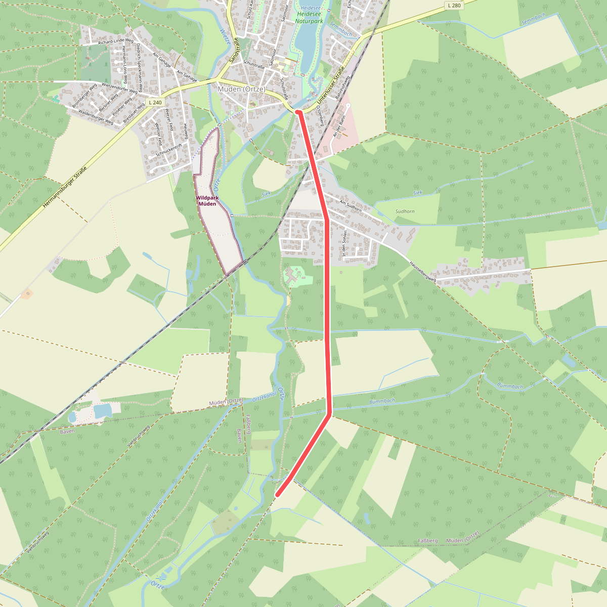 Früher Europäischer Fernwanderweg E1, Müden (Örtze)