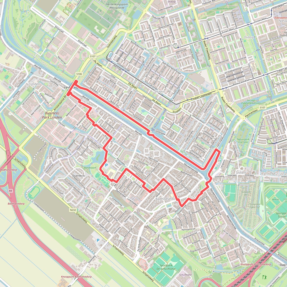 Rondje Ringvaart (blauw) 