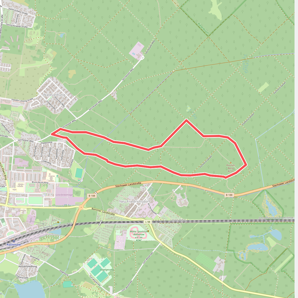 Laufstrecken im Rathenower Stadtforst