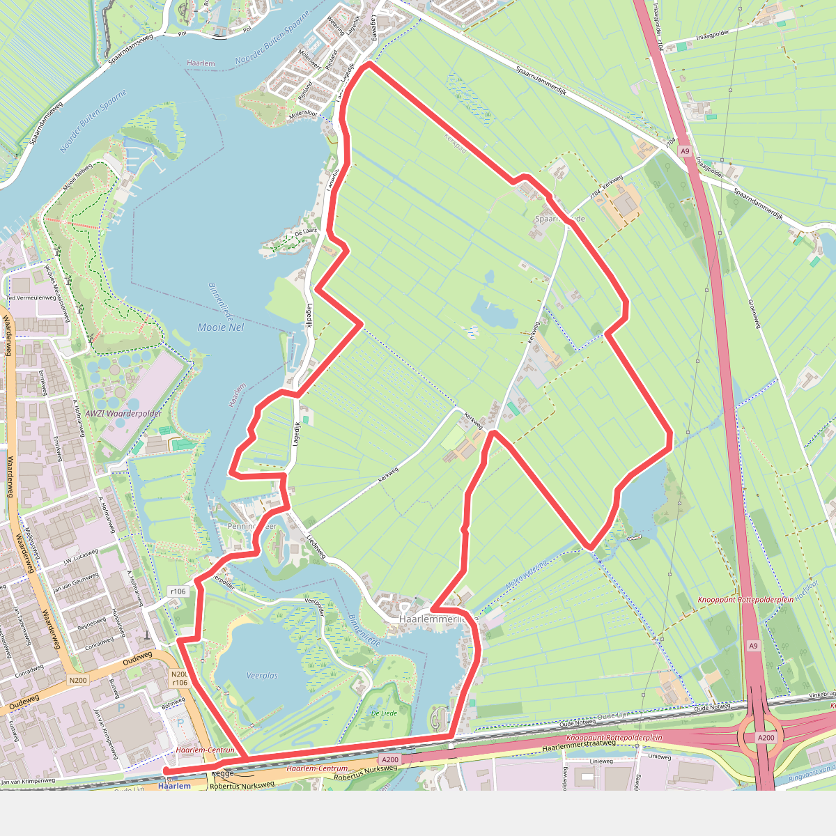 Haarlemmerliedetocht (blauw) 