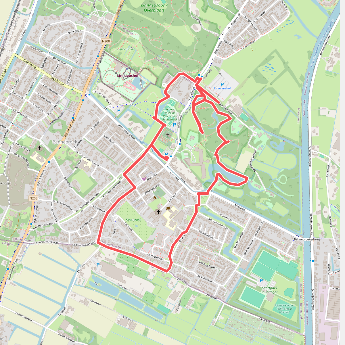 Trambaanroute (rood) 