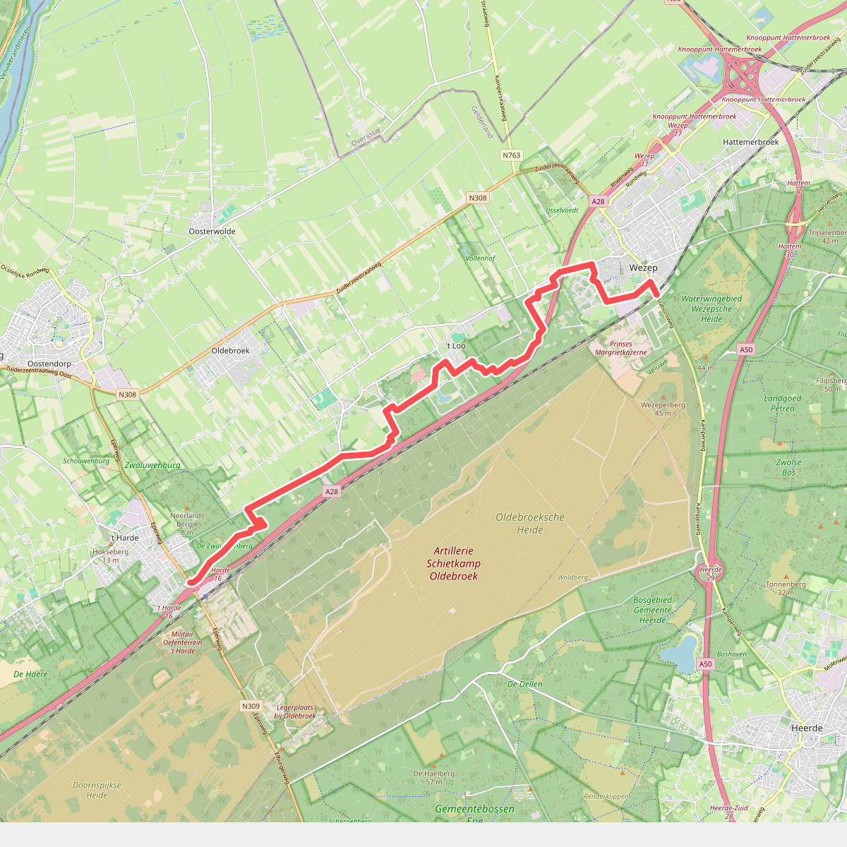 Station 't Harde - Station Wezep · Westerborkpad etappe 17