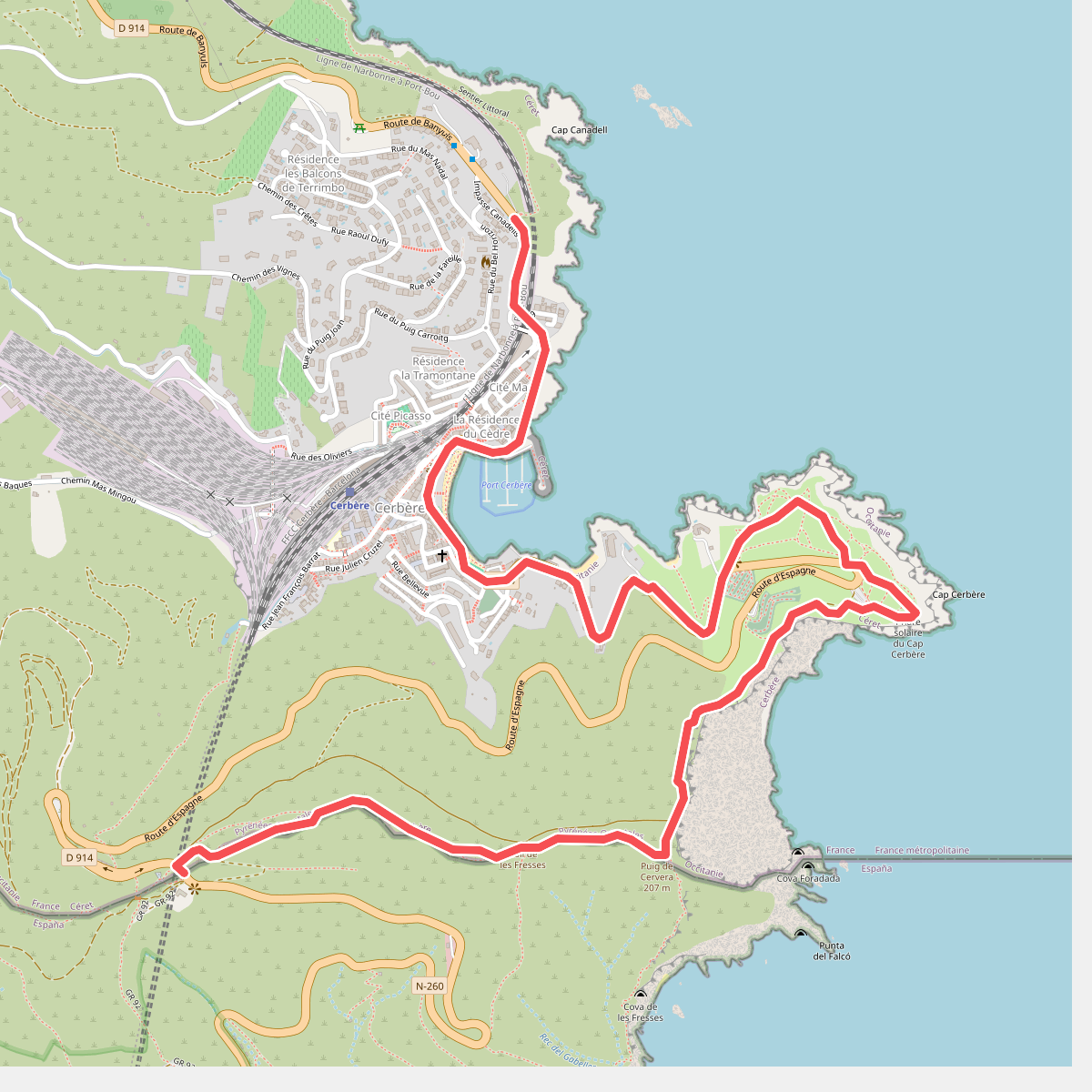 E12 France, Col des Belitres - Cerbère